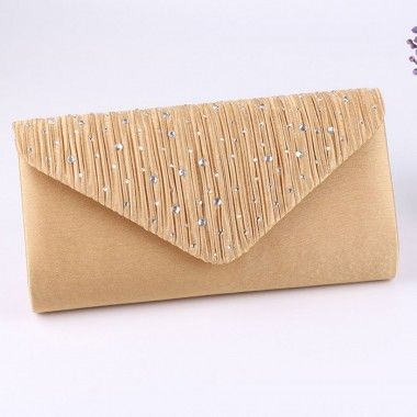 Bolsa Feminina Clutch Dourado Envelope de Cetim