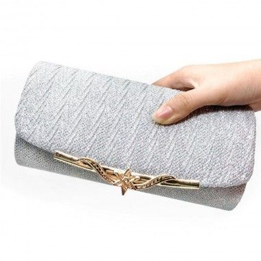 Bolsa Feminina Clutch Prata Versatile