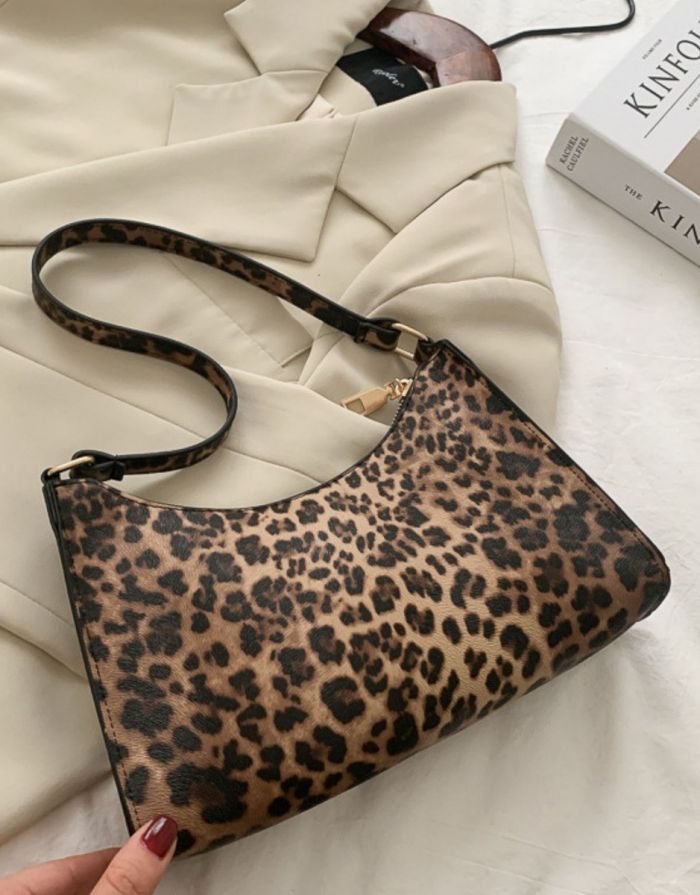 Bolsa Feminina Leopardo Croco Retro