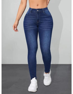 Calça Azul Jeans Feminina Skinny Ajuste Justo