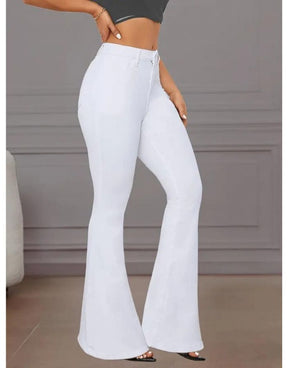 Calça Branca Feminina Flare Casual