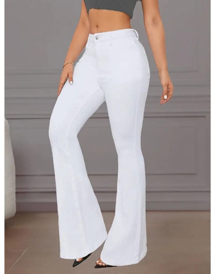 Calça Branca Feminina Flare Casual