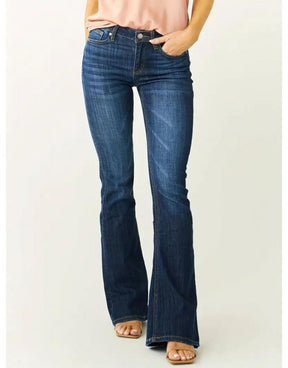 Calça Jeans Azul Marinho Feminina de Cintura Média