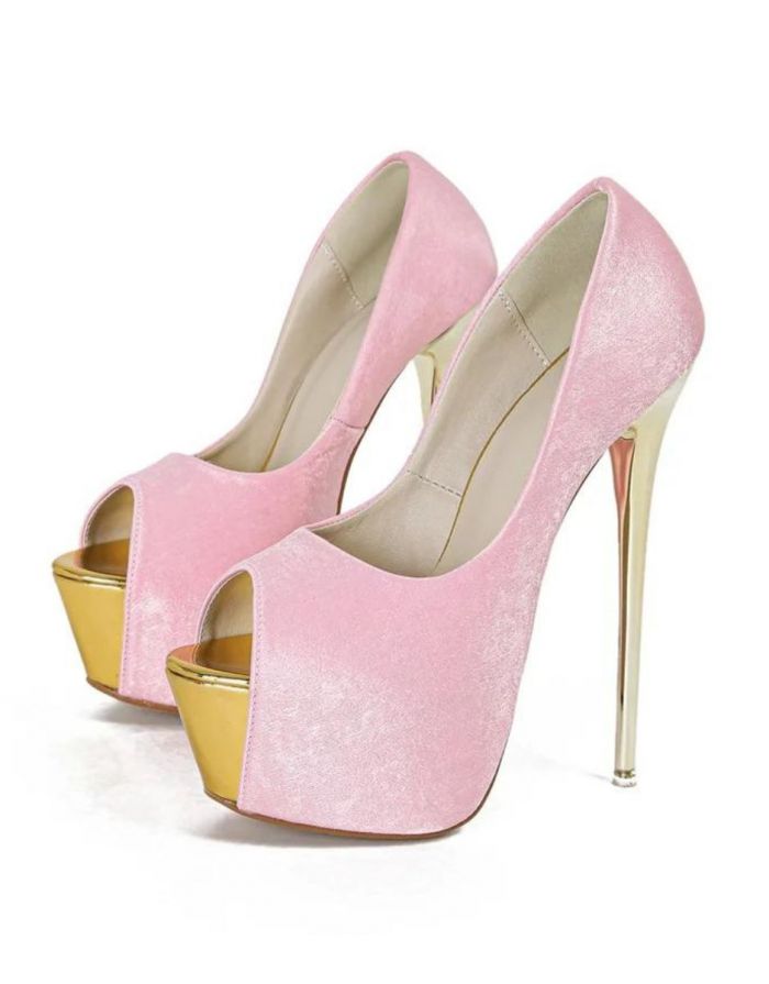 Peep Toe Feminino Rosa Nachtclub