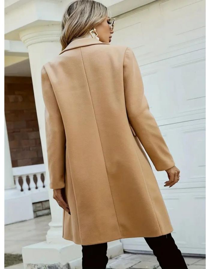 Sobretudo Bege Feminino Trench Duplo Peito