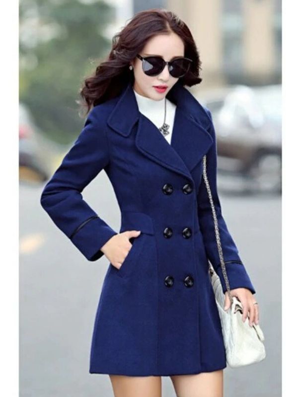 Trench Coat Feminino Azul Marjorie