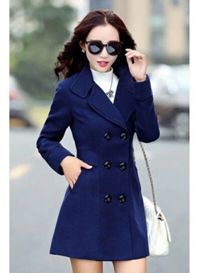 Trench Coat Feminino Azul Marjorie