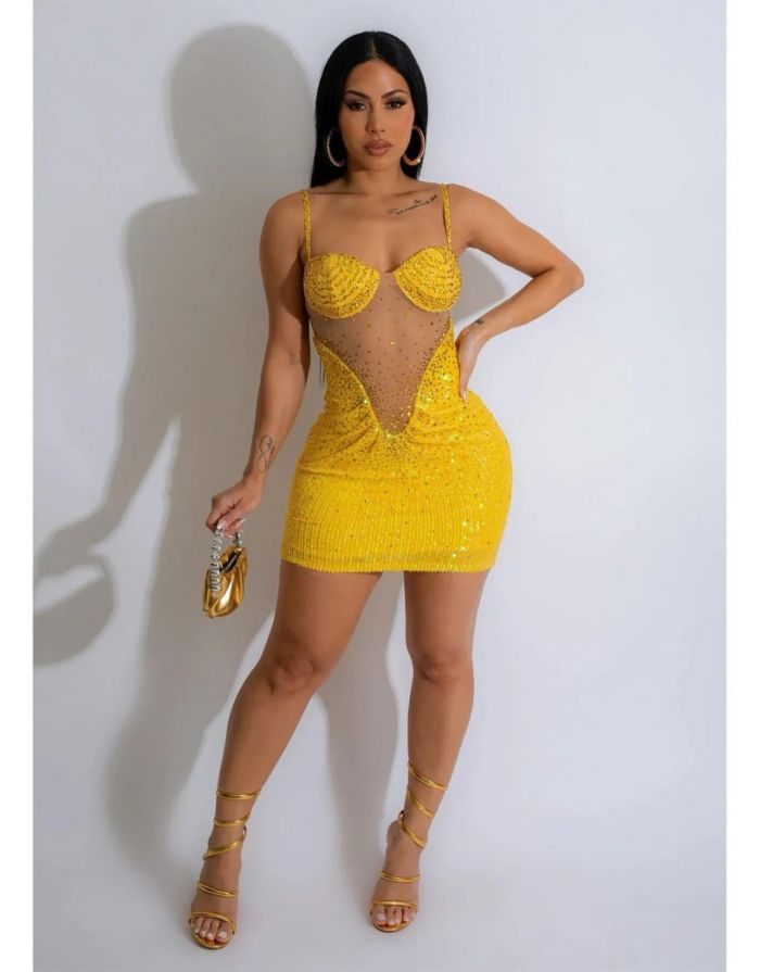 Vestido Amarelo Curto Khloe