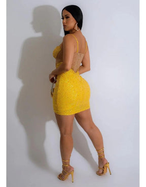 Vestido Amarelo Curto Khloe